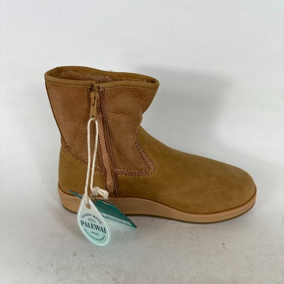 Olukai Pa'ina Hulu Winter Boot Womens 7 Brown Suede Leather Side Zip Booties NWT - Picture 3 of 9